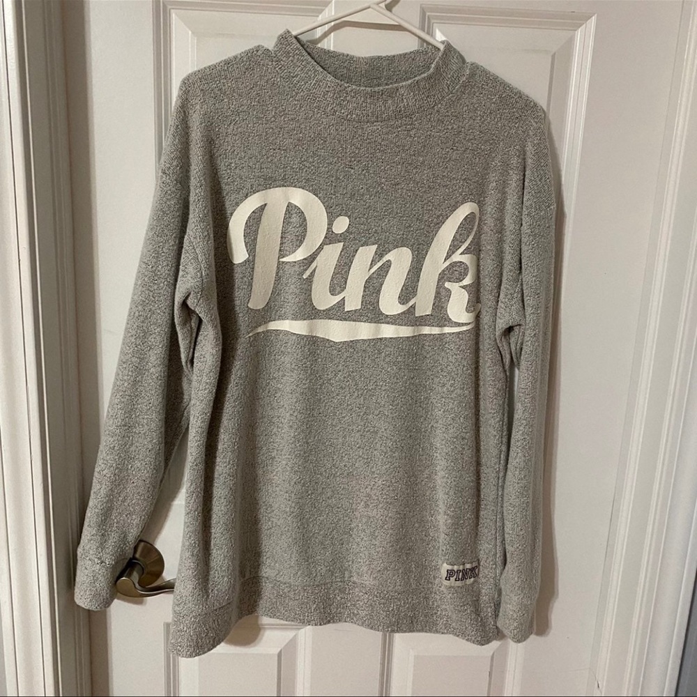 VS PINK Gray Mock Neck Sweatshirt